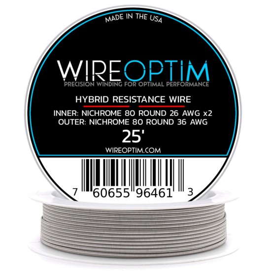 Wire Optim | DL 2x Core Alien Fused Clapton Makara - 26 ni80 x2 / 36ni80 - 25 FT Wire Optim | DL 2x Core Alien Fused Clapton Makara - 26 ni80 x2 / 36ni80 - 25 FT
