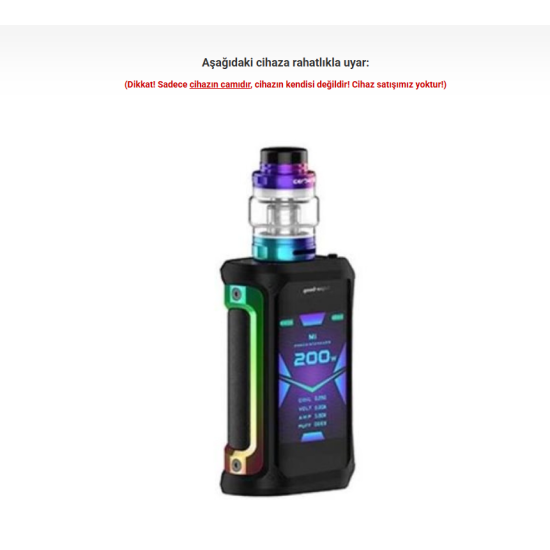 GeekVape Aegeis X 200W Atomizer Camı