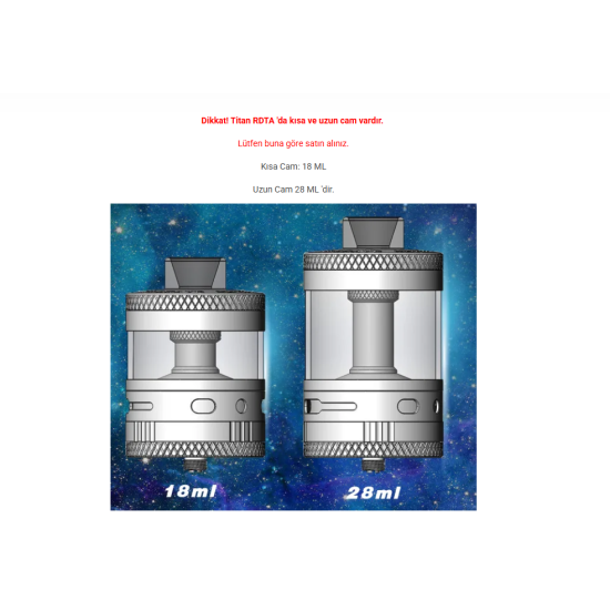 Steam Crave Aromamizer Titan RDTA Atomizer Camı