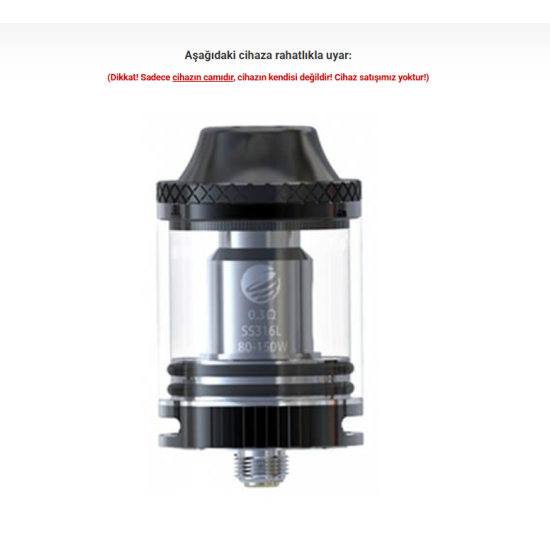 iJoy Tornado 150 Atomizer Camı