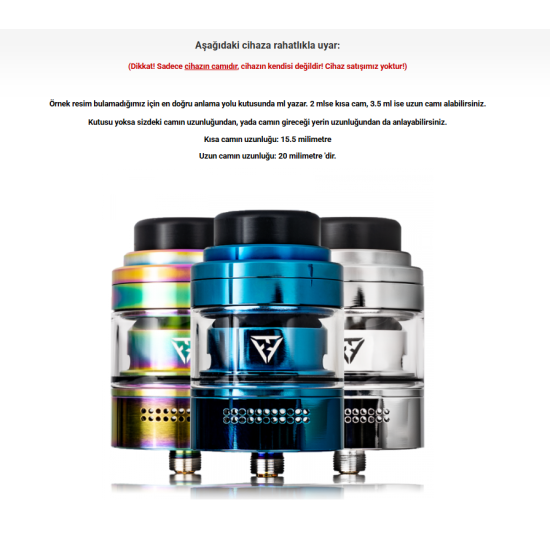 Vaperz Cloud Trilogy RTA Atomizer Camı - Trilogy Cam