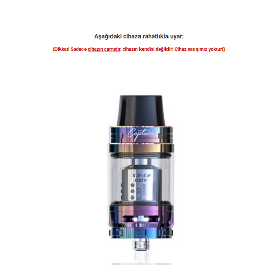 iJOY Captain X3S Tank Atomizer Camı