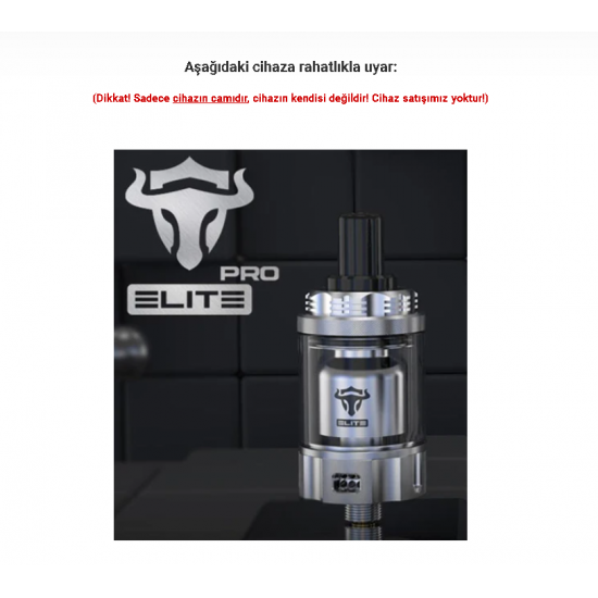 Thunderhead Tauren Elite Pro MTL RTA Atomizer Camı - Tauren Elite Pro Cam