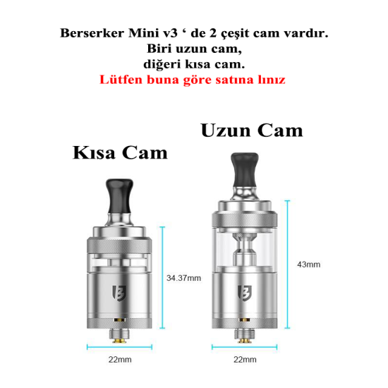 Vandy Vape Berserker Mini V3 Atomizer Camı