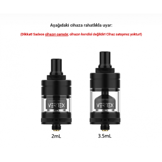 HellVape Vertex MTL RTA Atomizer Camı - Vertex MTL RTA Cam