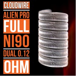 CloudWire Alien Pro - Ni90 - Dual 0.12 Ohm - 4 Hazır Sarım Tel - A++ Kalite