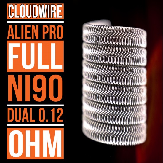 CloudWire Alien Pro - Ni90 - Dual 0.12 Ohm - 4 Hazır Sarım Tel - A++ Kalite CloudWire Alien Pro - Ni90 - Dual 0.12 Ohm - 4 Hazır Sarım Tel - A++ Kalite