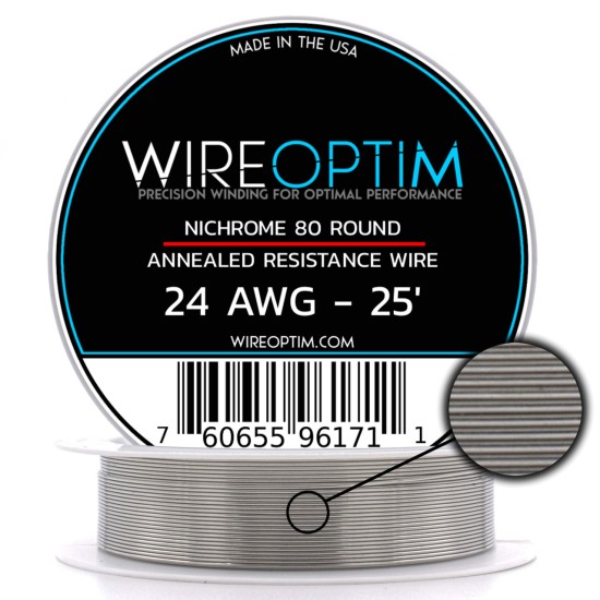 Wire Optim | Nichrome 80 - 24 GA Makara Rezistans Teli - 25 FT - Orijinal