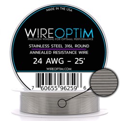 Wire Optim | SS316L - 24 GA Makara Rezistans Teli - 25 FT - Orijinal