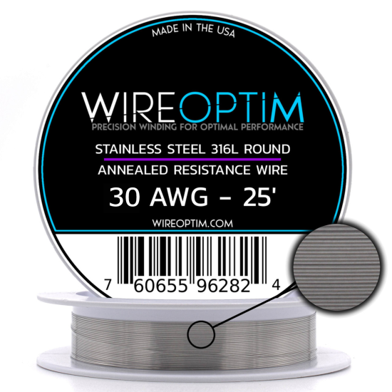 Wire Optim | SS316L - 30 GA Makara Rezistans Teli - 25 FT - Orijinal