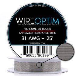 Wire Optim | Nichrome 80 - 31 GA Makara Rezistans Teli - 25 FT - Orijinal
