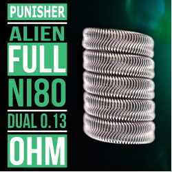 Punisher - Alien Clapton - Ni80 - Dual 0.13 Ohm | 4 Adet - Performans Teli 