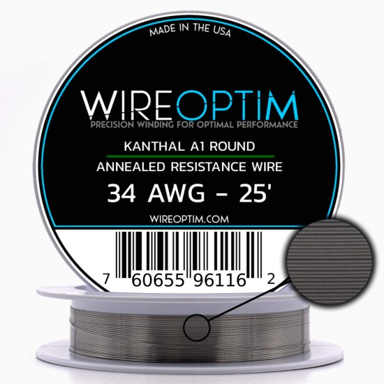 Wire Optim | Kanthal A1 - 34 GA Makara Rezistans Teli - 25 FT - Orijinal Wire Optim | Kanthal A1 - 34 GA Makara Rezistans Teli - 25 FT - Orijinal