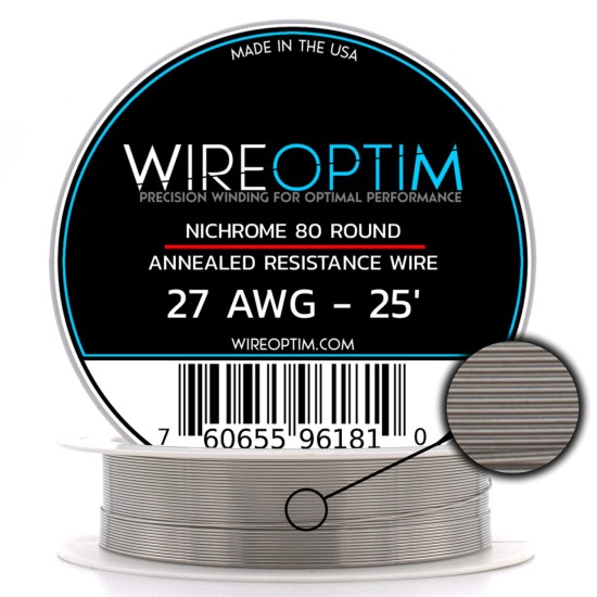 Wire Optim | Nichrome 80 - 27 GA Makara Rezistans Teli - 25 FT - Orijinal Wire Optim | Nichrome 80 - 27 GA Makara Rezistans Teli - 25 FT - Orijinal