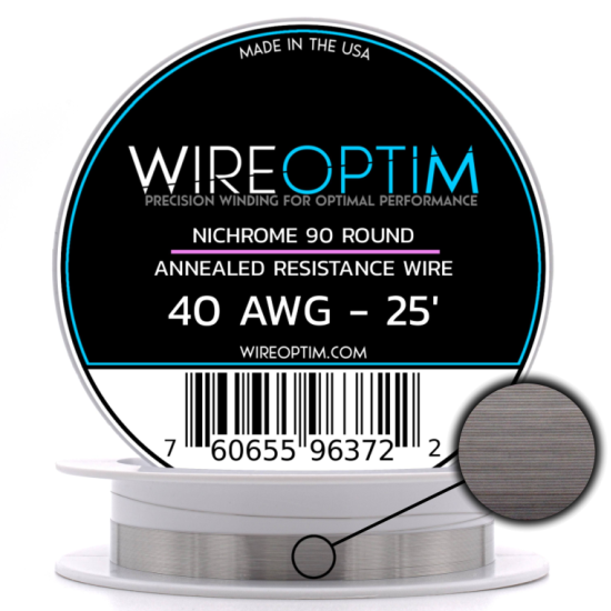 Wire Optim | Nichrome 90 - 40 GA Makara Rezistans Teli - 25 FT - Orijinal Wire Optim | Nichrome 90 - 40 GA Makara Rezistans Teli - 25 FT - Orijinal