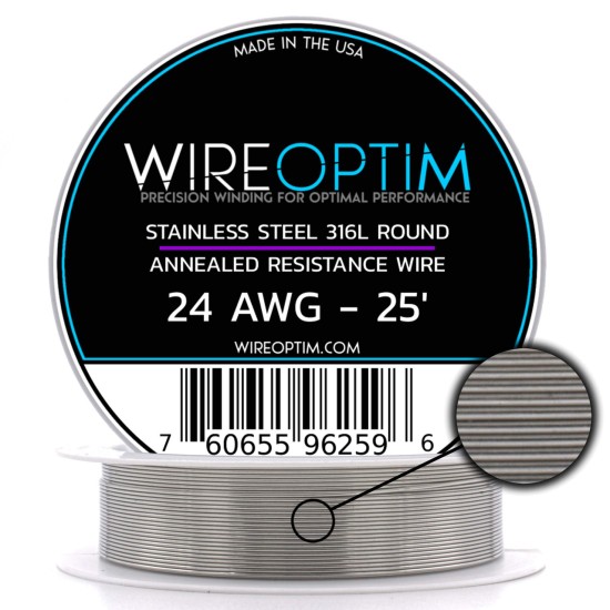 Wire Optim | SS316L - 24 GA Makara Rezistans Teli - 25 FT - Orijinal Wire Optim | SS316L - 24 GA Makara Rezistans Teli - 25 FT - Orijinal