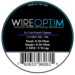 Wire Optim | Alien Fused Clapton - Kanthal A1 | Dual: 0.18 Ohm / 5 Wrap