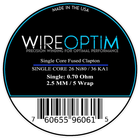 Wire Optim | MTL Fused Clapton - 36k / 28ni80 | 0.70 Ohm / 5 Wrap