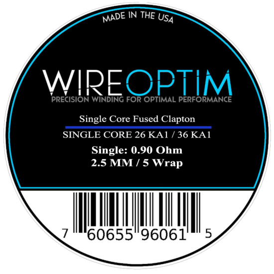 Wire Optim | MTL Fused Clapton - 36k / 28k | 0.90 Ohm / 5 Wrap Wire Optim | MTL Fused Clapton - 36k / 28k | 0.90 Ohm / 5 Wrap