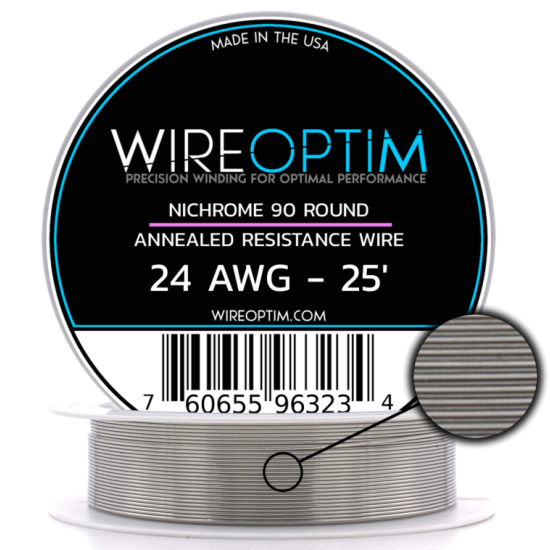 Wire Optim | Nichrome 90 - 24 GA Makara Rezistans Teli - 25 FT - Orijinal