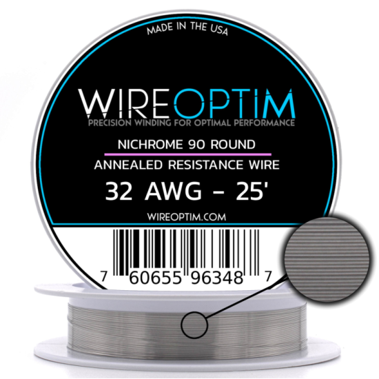 Wire Optim | Nichrome 90 - 32 GA Makara Rezistans Teli - 25 FT - Orijinal