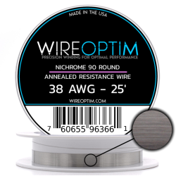 Wire Optim | Nichrome 90 - 38 GA Makara Rezistans Teli - 25 FT - Orijinal