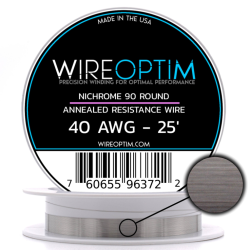 Wire Optim | Nichrome 90 - 40 GA Makara Rezistans Teli - 25 FT - Orijinal