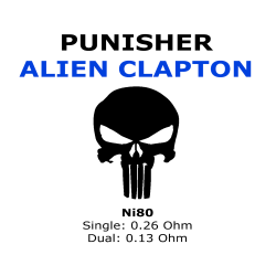 Punisher - Alien Clapton - Ni80 - Dual 0.13 Ohm | 4 Adet - Performans Teli 