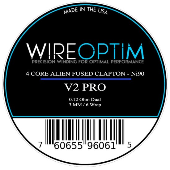 V2 PRO | 4 Core Alien Fused Clapton - 0.12 Ohm - 6 Wrap | Ni90 - Wire Optim